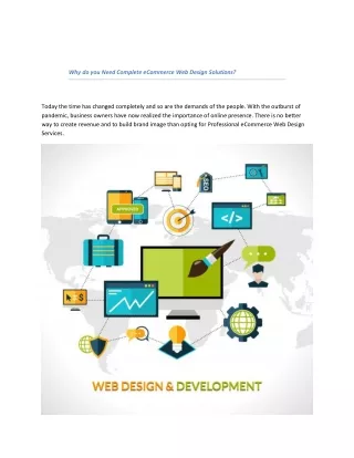 why do you need complete ecommerce web design