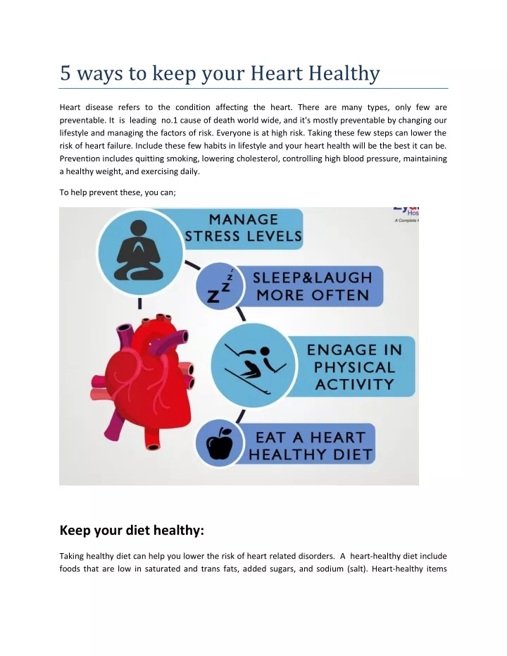 5 ways to keep your heart healthy