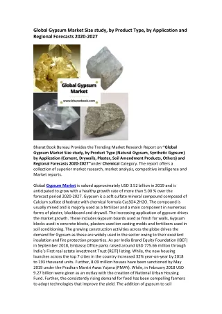 global gypsum market size study by product type