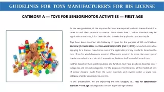 Guidelines for Toys Manufacturers for BIS License