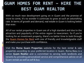 Guam Homes for Rent – Hire the best Guam Realtor