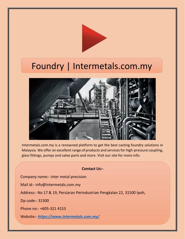 foundry intermetals com my