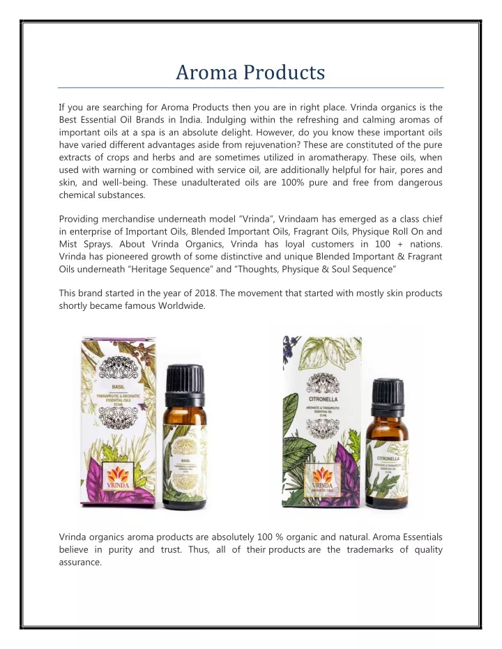 aroma products