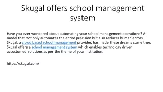 skugal offers school management system