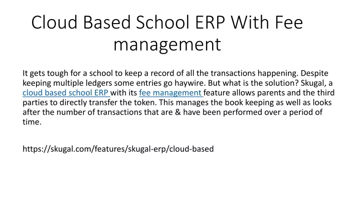 cloud based school erp with fee management