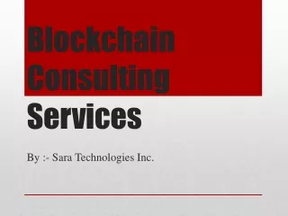 Blockchain Consulting Services