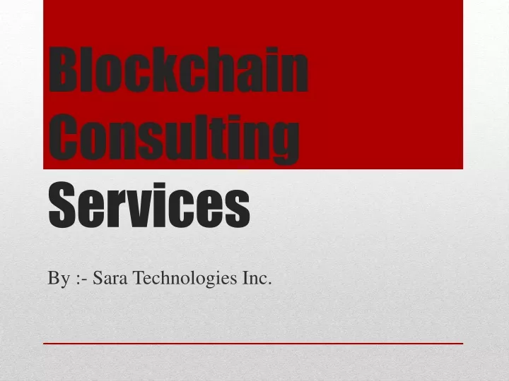 blockchain consulting services