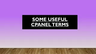 some useful cpanel terms