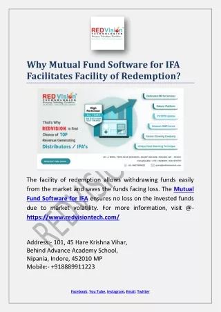 why mutual fund software for ifa facilitates