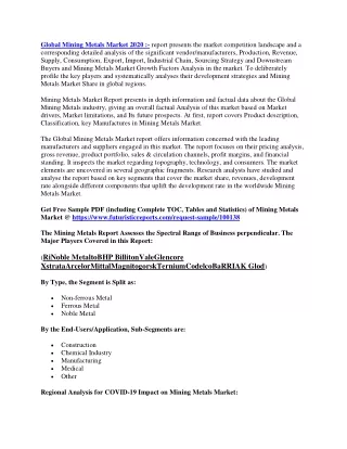 global mining metals market 2020 report presents