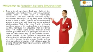 welcome to frontier airlines reservations
