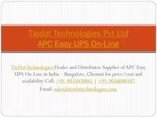 tiedot technologies pvt ltd apc easy ups on line