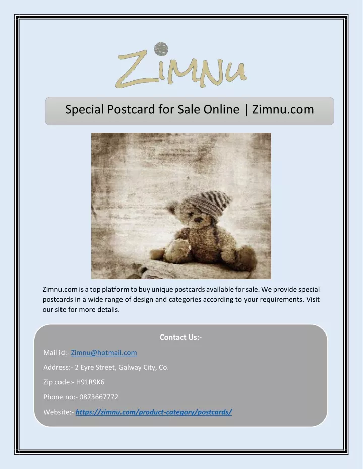 special postcard for sale online zimnu com