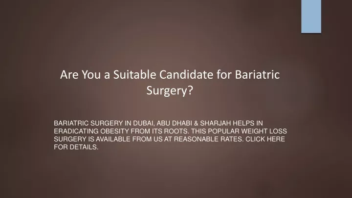 are you a suitable candidate for bariatric surgery