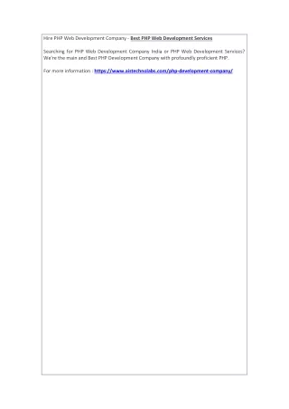 hire php web development company best
