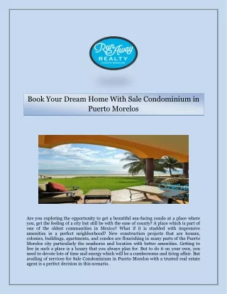 Book Your Dream Home With Sale Condominium in Puerto Morelos