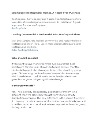 Residential FAQ - SolarSquare Energy