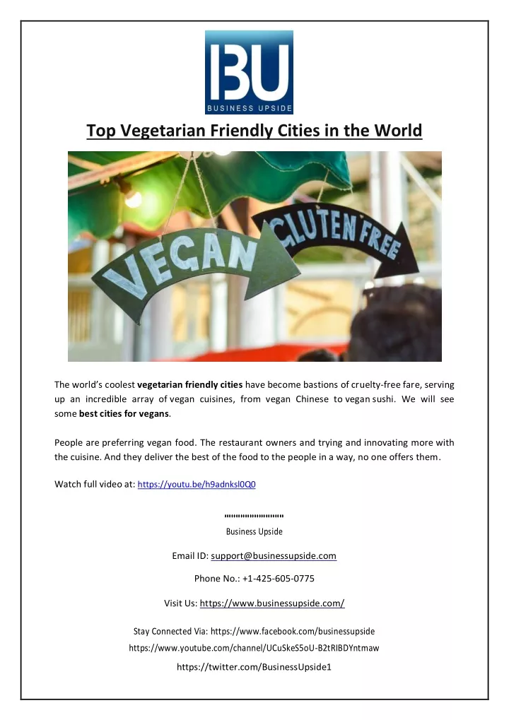 top vegetarian friendly cities in the world