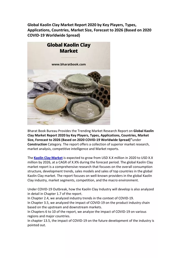 global kaolin clay market report 2020