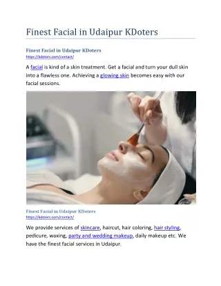 finest facial in udaipur kdoters