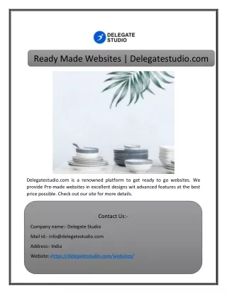 Ready Made Websites | Delegatestudio.com