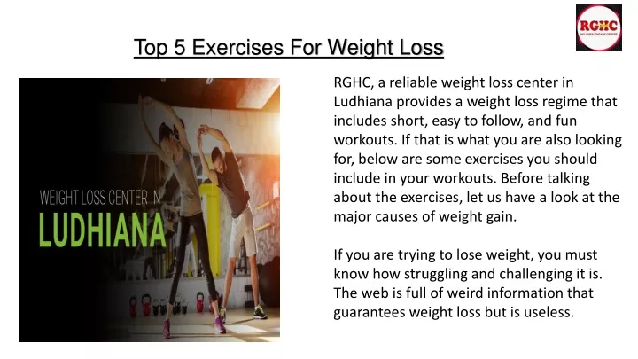 top 5 exercises for weight loss