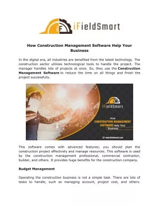 how construction management software help your