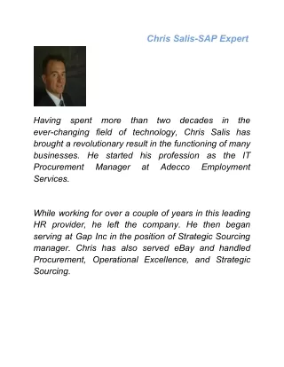 chris salis sap expert