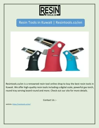 resin tools in kuwait resintools co en
