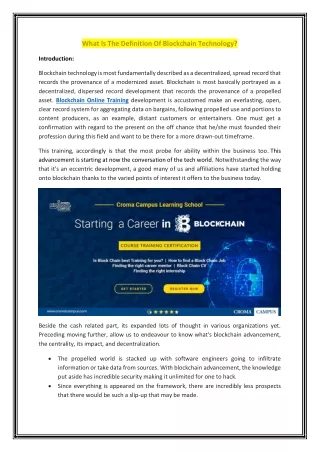 what is the definition of blockchain technology