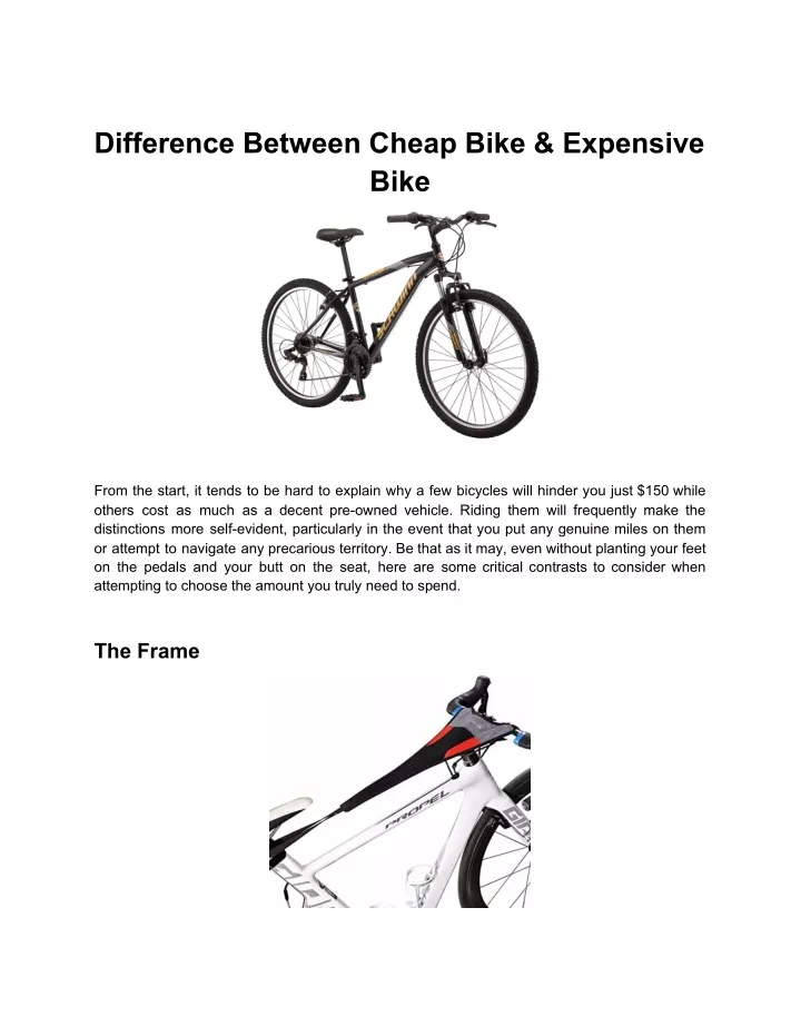 difference between cheap bike expensive bike