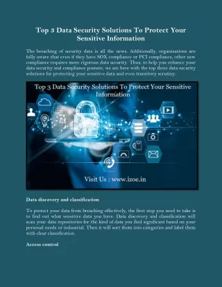 top 3 data security solutions to protect your