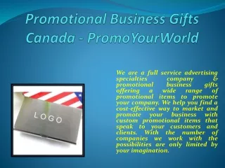 Promotional Business Gifts Canada - PromoYourWorld