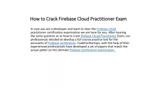 how to crack firebase cloud practitioner exam