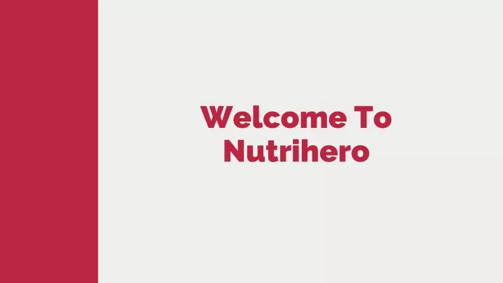 welcome to nutrihero