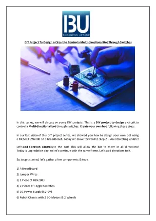 diy project to design a circuit to control