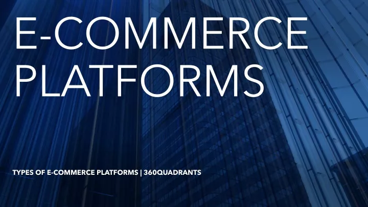 e commerce platforms