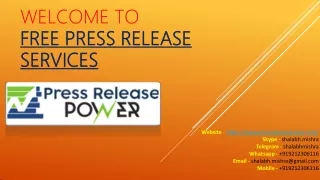 Free Press Releaese Distribution Sites