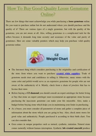 how to buy good quality loose gemstone