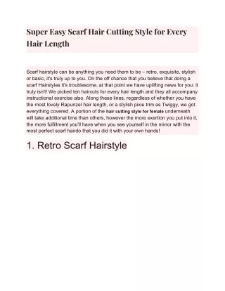 Super Easy Scarf Hair Cutting Style for Every Hair Length