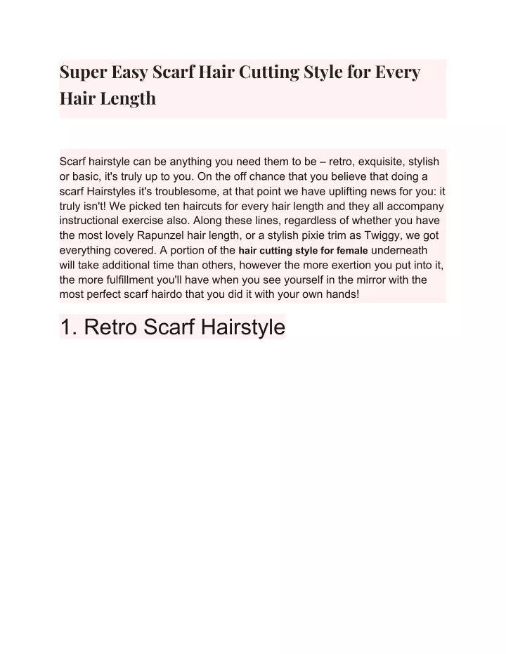 super easy scarf hair cutting style for every
