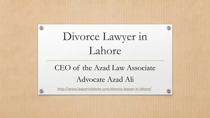 divorce lawyer in lahore