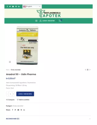 Anadrol 50 Odin Pharma - Rentlakemedelsapotek
