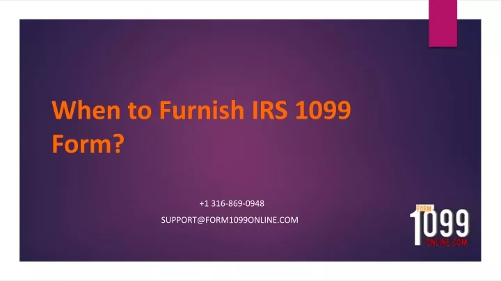 when to furnish irs 1099 form