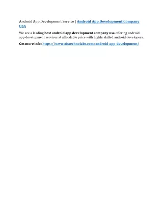 android app development service android