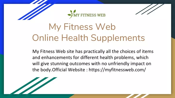 my fitness web online health supplements