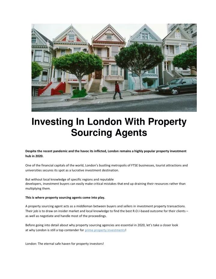 investing in london with property sourcing agents