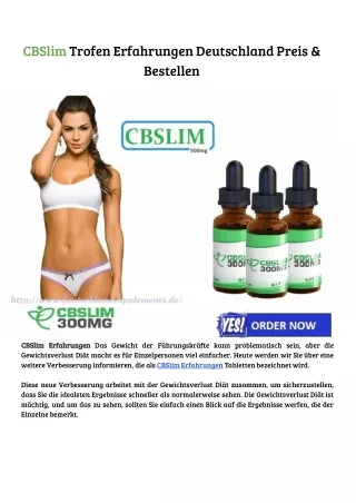 CBSlim Trofen Erfahrungen Deutschland Preis & Bestellen