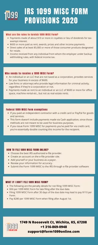 irs 1099 misc form provisions 2020