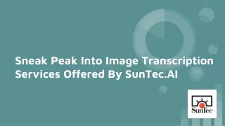 Sneak Peak Into Image Transcription Services Offered By SunTec.AI